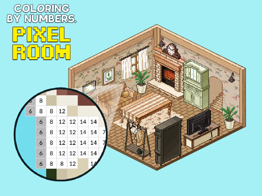 Coloring by Numbers. Pixel Rooms Cover